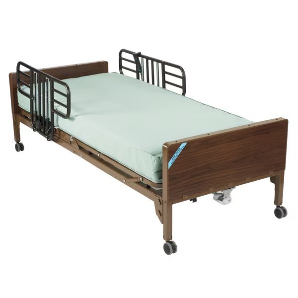 Delta Ultra Light Full Electric Hospital Bed w/ Half Rails & Mattress, Drive Medical, Mfr#: 15033bv-pkg-1